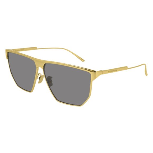 NEW BOTTEGA VENETA SUNGLASSES BV1069S 001 UNISEX GOLD GEOMETRIC EYEWEAR - Picture 2 of 5